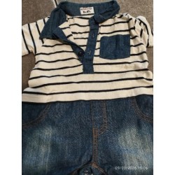 Combishort jean's rayé...