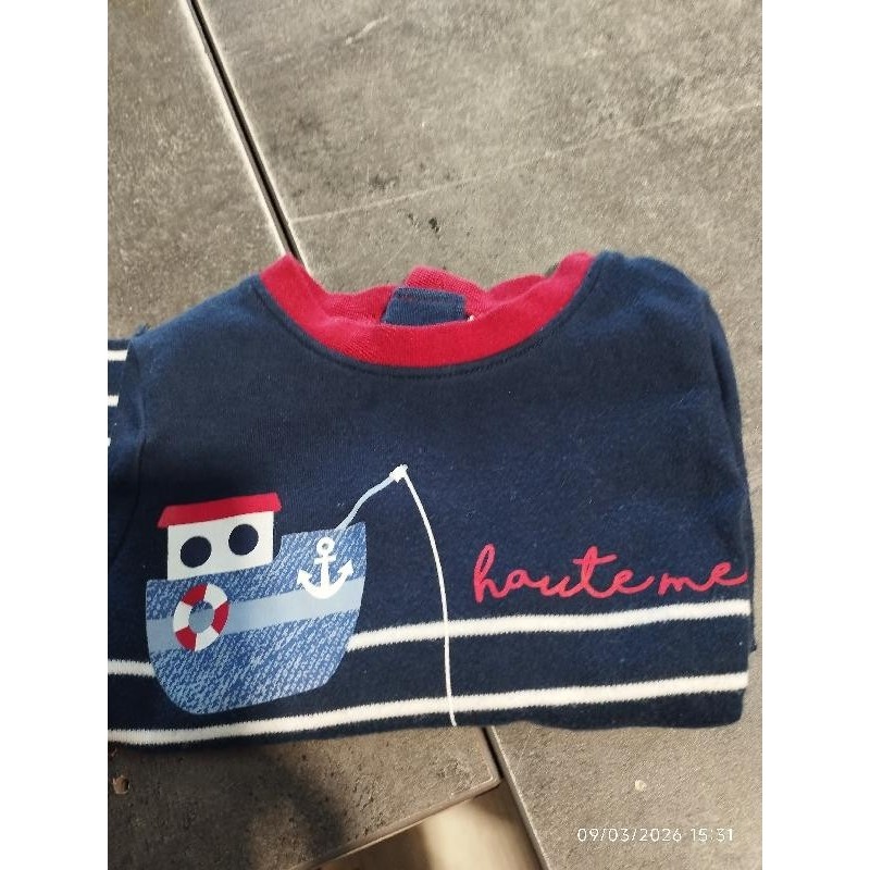 T shirt ml marinière  TAILLE 6 mois