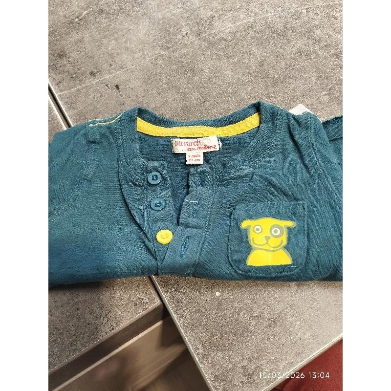 T shirt ml dpam vert TAILLE 9 mois