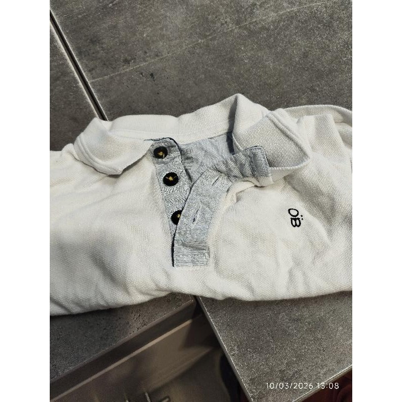 Polo ml obaibi blanc et bleu TAILLE 9 mois