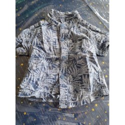 Chemise bleue imprimée...