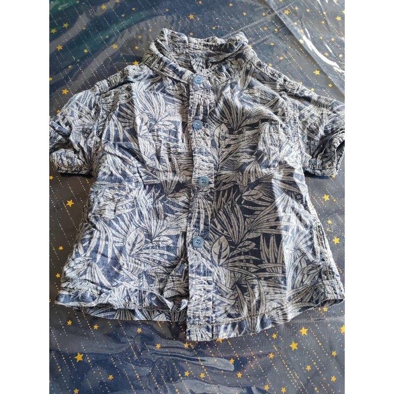Chemise bleue imprimée jungle TAILLE 18 mois