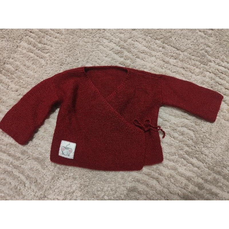 Gilet croisé bordeau , dessin souris  TAILLE 12 
