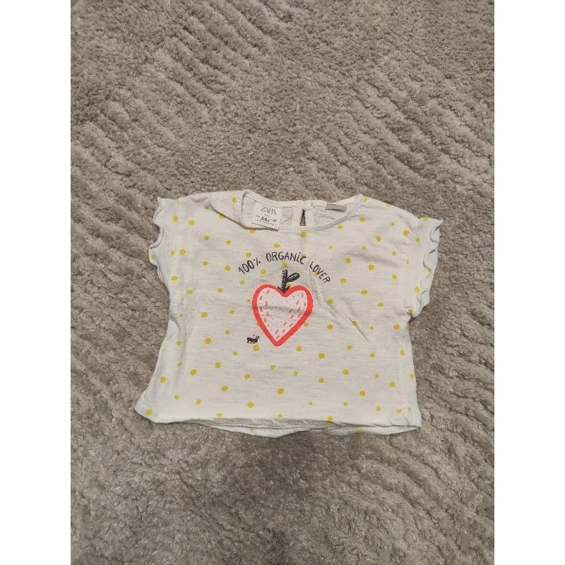 Tee shirt blanc pois jaune zara TAILLE 6