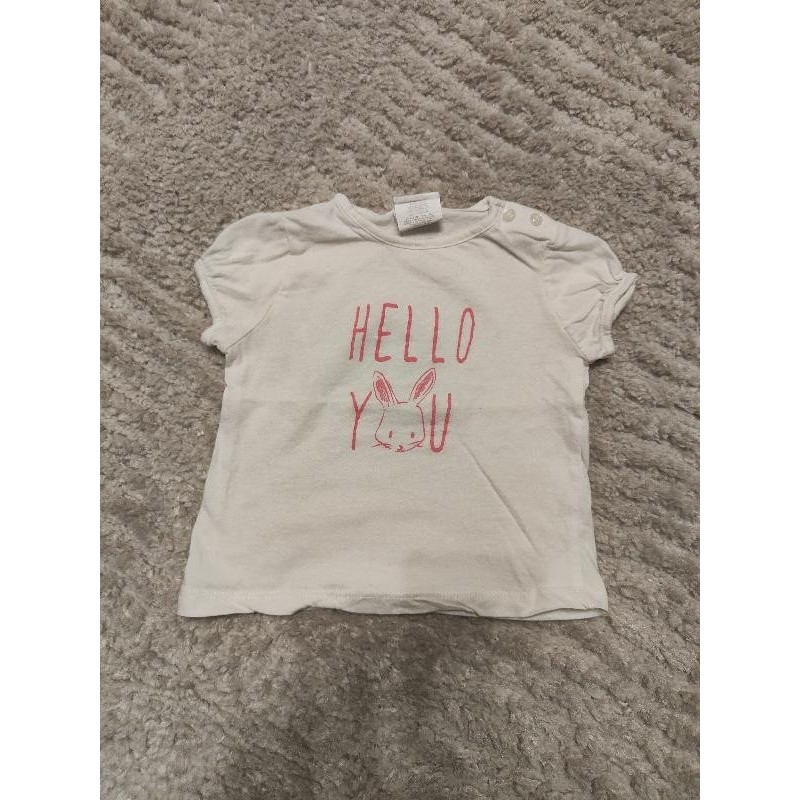 Tee shirt manches courtes blanc et rose hello you TAILLE 6
