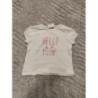 Tee shirt manches courtes blanc et rose hello you TAILLE 6