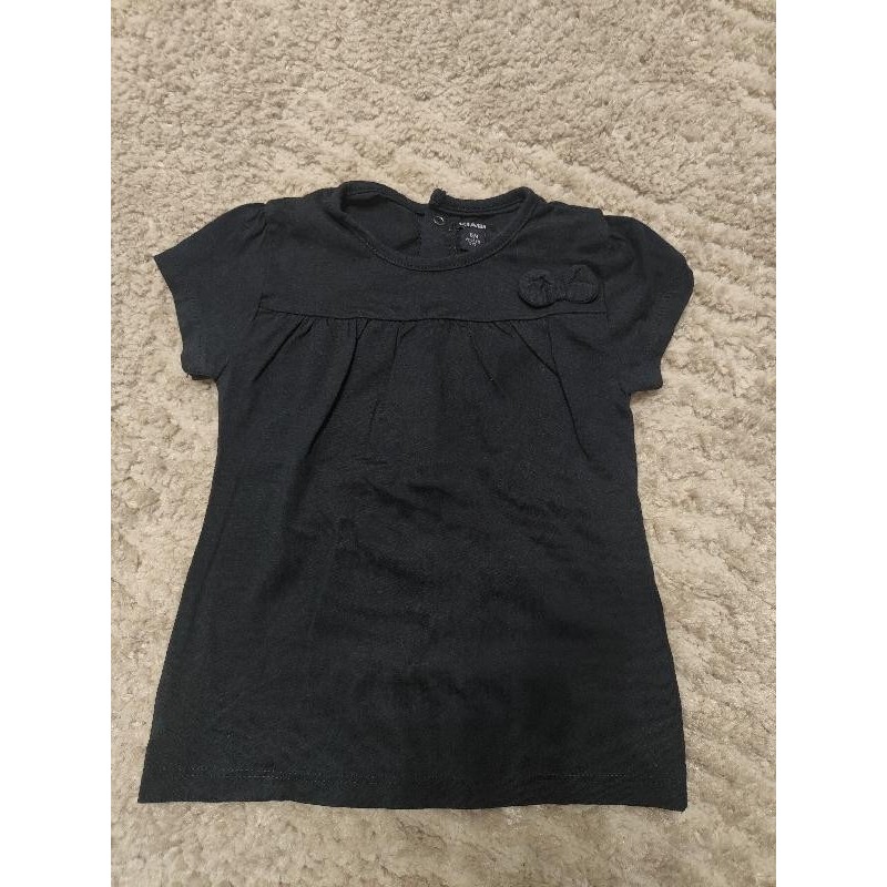 Tee shirt manches courtes Kiabi bleu marine avec un noeud  TAILLE 12 