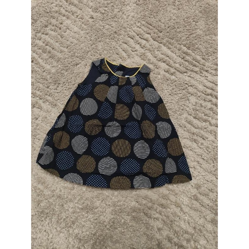 Robe avec ronds jaune et bleu obaibi  TAILLE 3