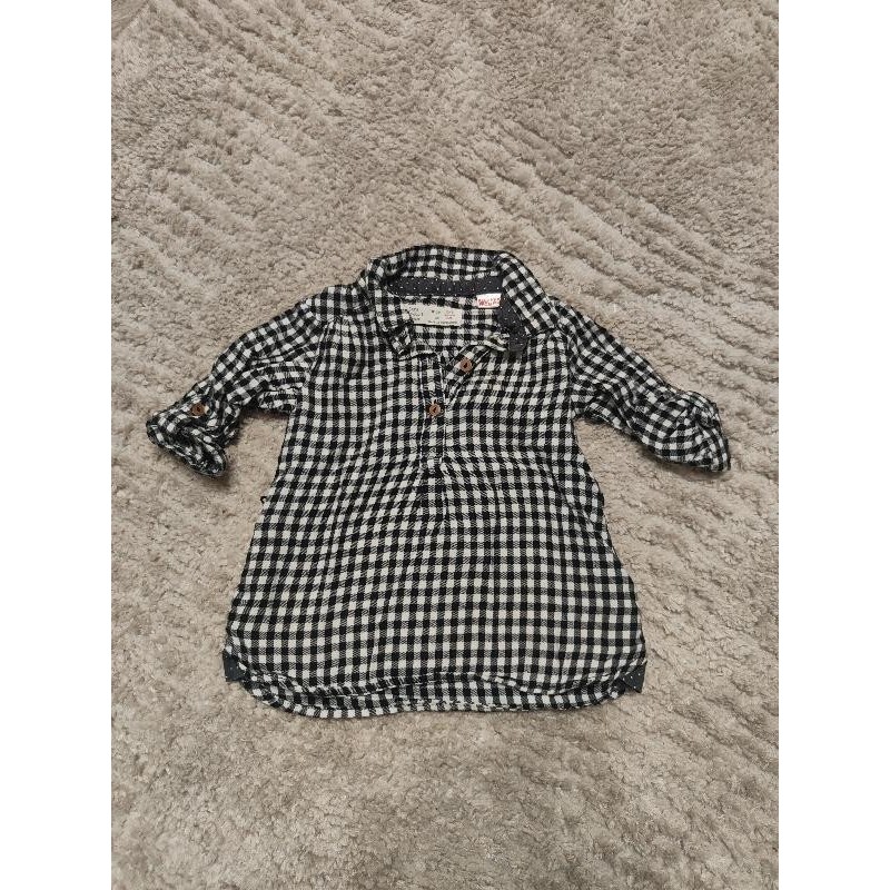 Robe chemise zara a carreaux noir  TAILLE 6