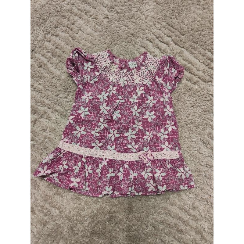 Robe petit kimbaloo violet a fleurs TAILLE 3