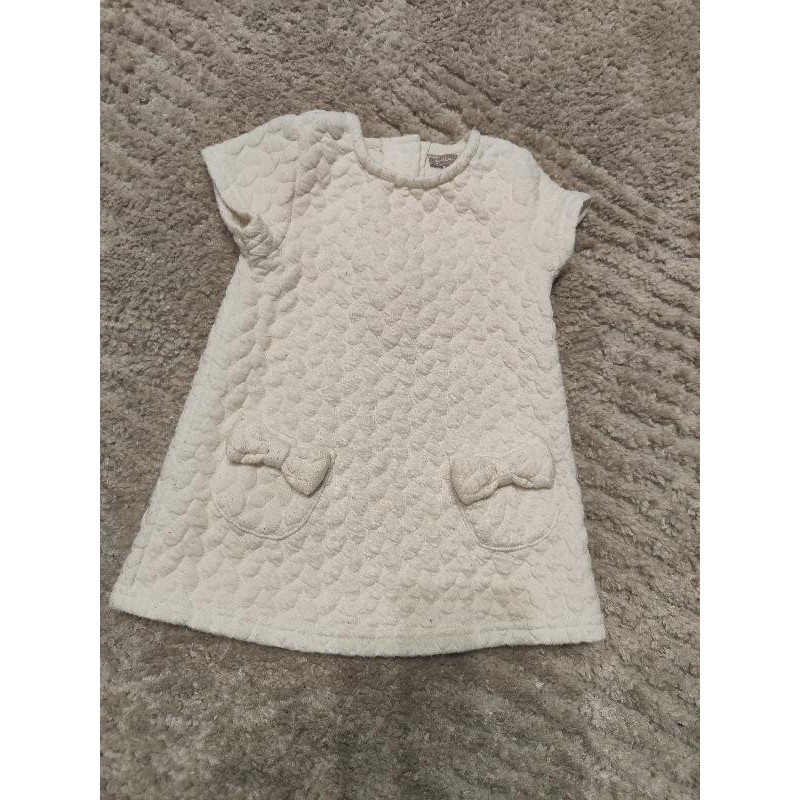 Robe molletonné blanc Grain de blé  TAILLE 6
