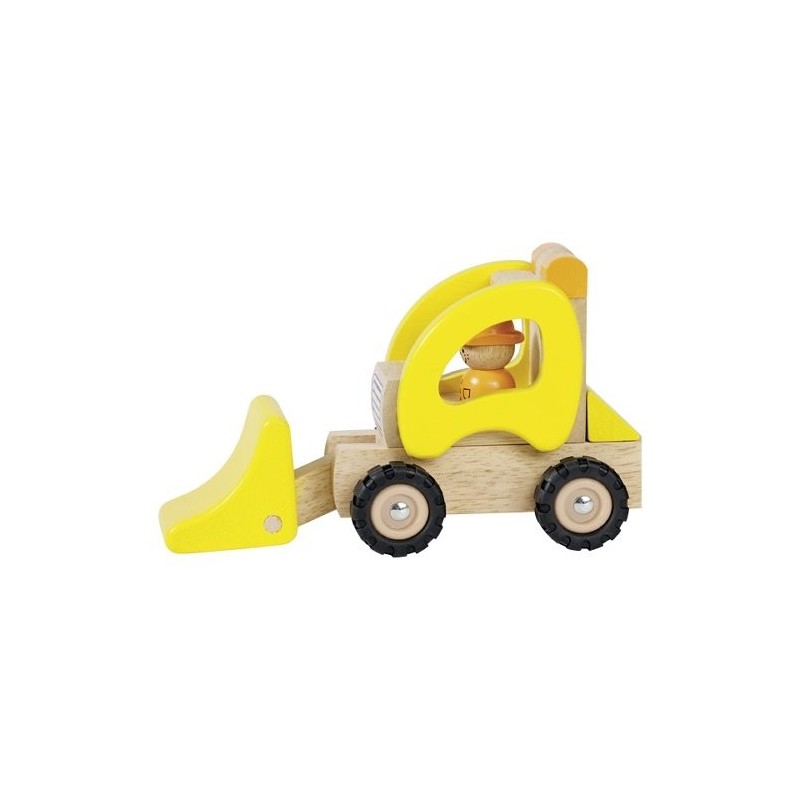 Tracteur chargeur jaune - Jouet en bois DIMENSIONS 20 x 8,5 x 10 cm