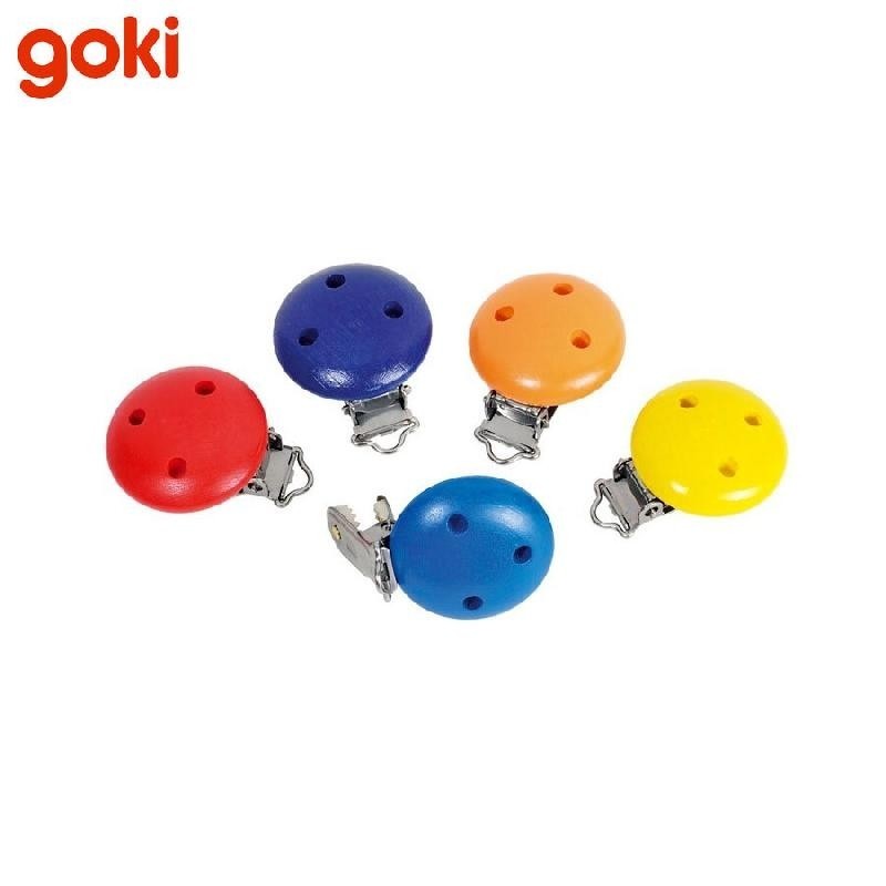 Clip Fixe tétine bleu - En bois