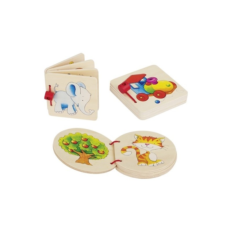 Livre d'images en bois carré Arche de Noé