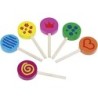 Sucettes colorées en bois x6