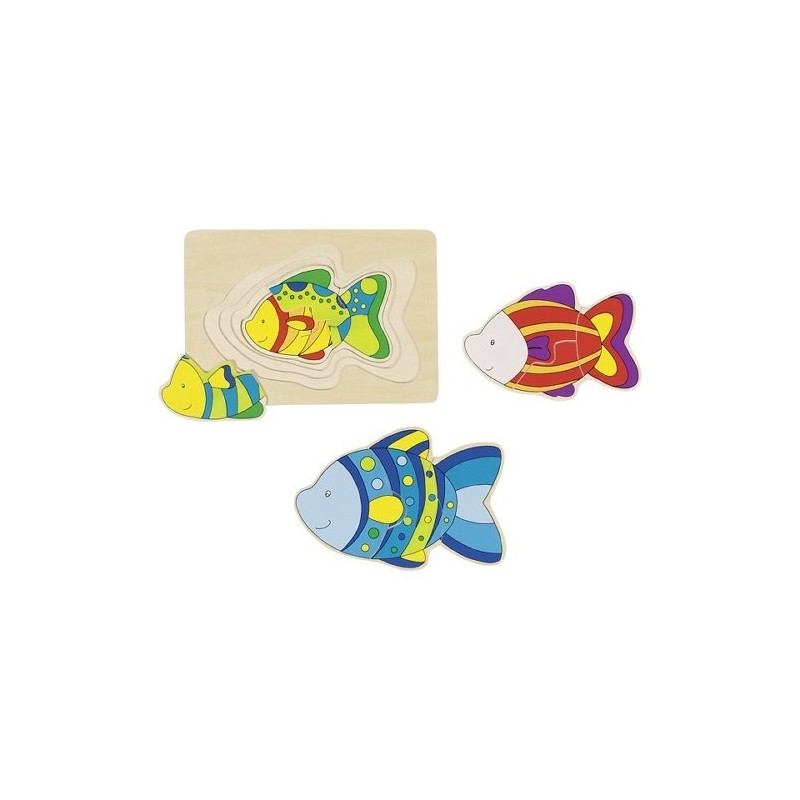 Puzzle Poisson - En bois à 4 couches DIMENSIONS 17,8 x 12,3 x 1,3 cm