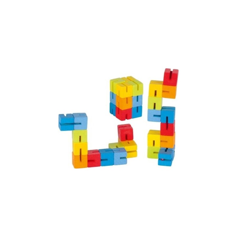 Puzzle de poche en bois multicolore