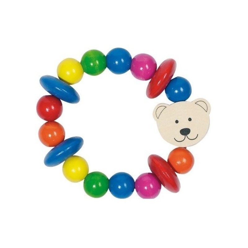 Hochet perles multicolores et ourson