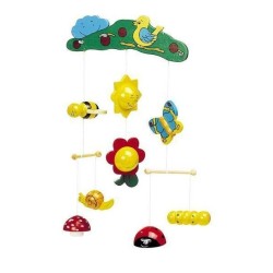 mobile 3D en bois insectes...