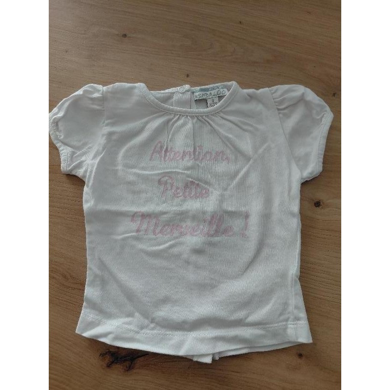 Tee-shirt blanc 3 mois  TAILLE 3 mois 
