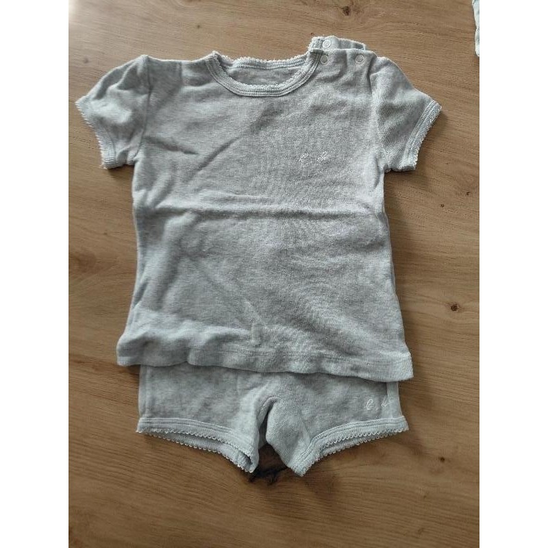 Ensemble t-shirt/short gris 12mois  TAILLE 12mois 
