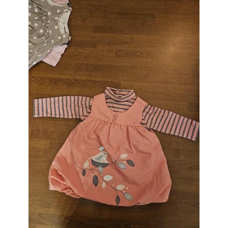 Ensemble robe ballon et tee-shirt manches longues rose TAILLE 6 mois