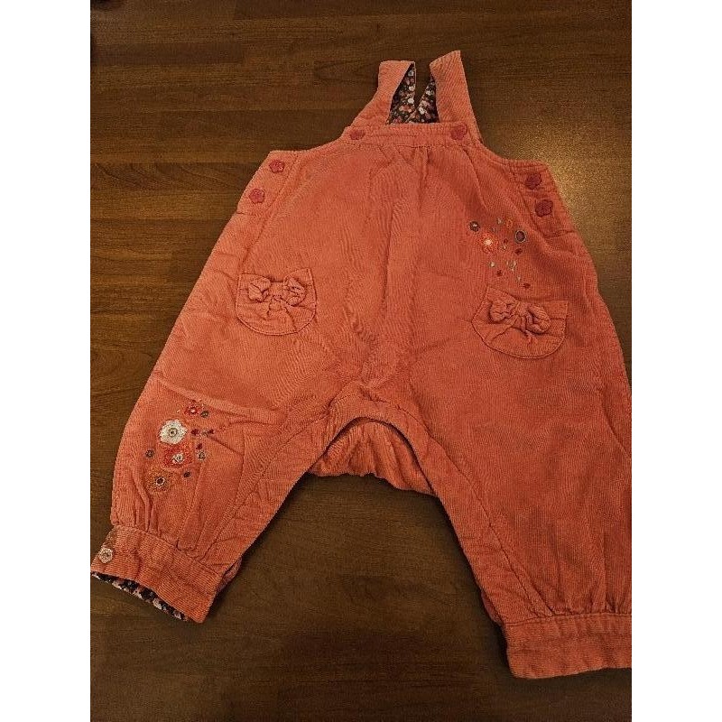 Salopette velour côtelé rose TAILLE 6 mois