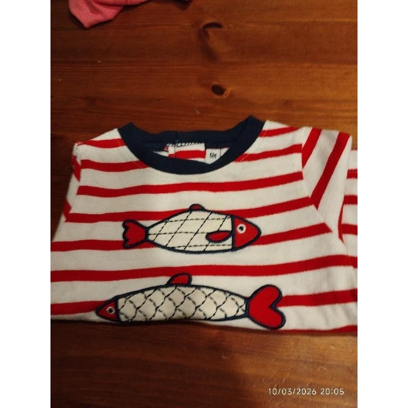 T shirt ml rayé poisson TAILLE 6m