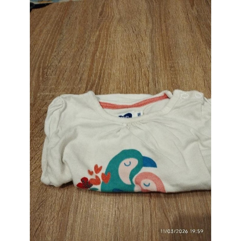 T shirt ml mot d'enfants perroquet  TAILLE 3 m