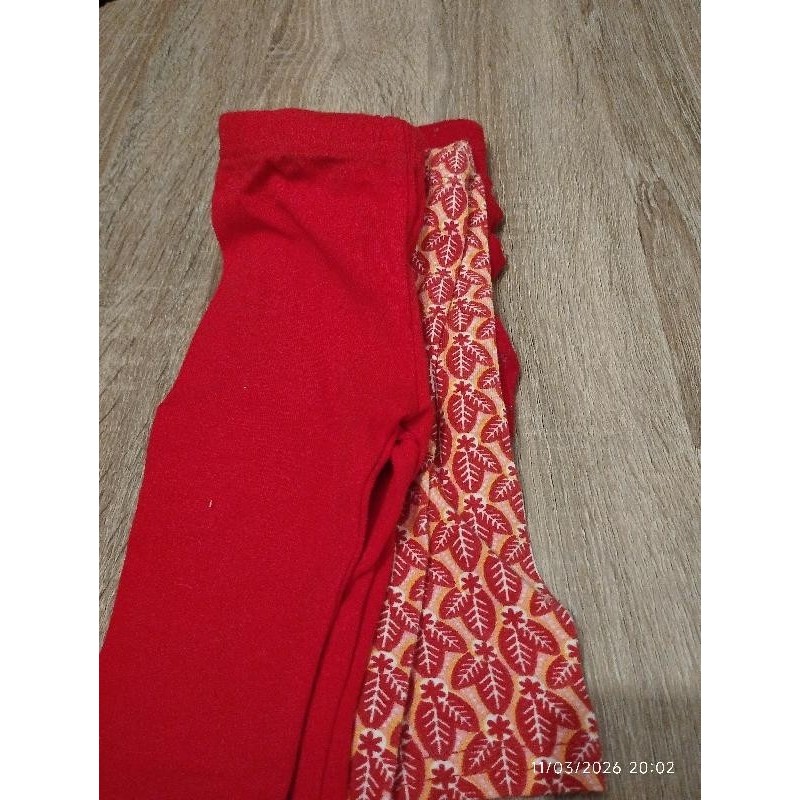 Lot de 3 leggings rouge TAILLE 3 m