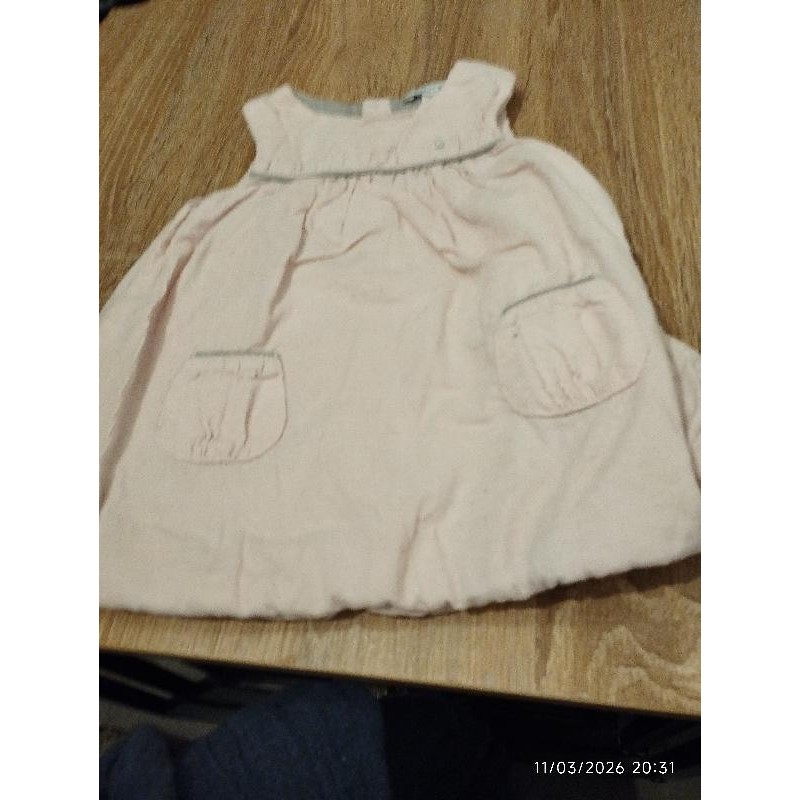 Robe rose clair int gris velour ssmch TAILLE 3 m