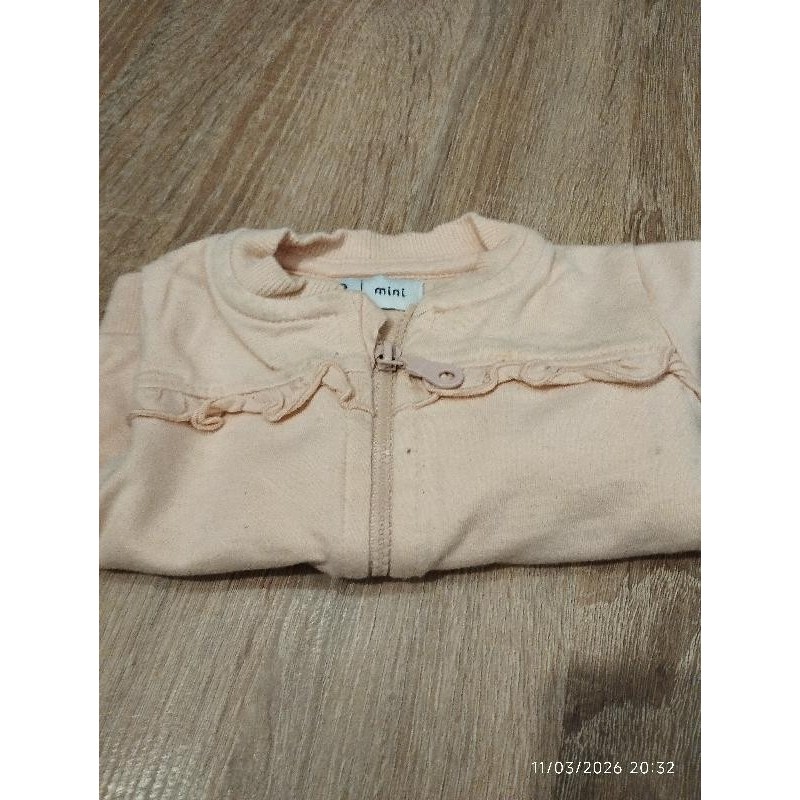 Sweat Zip rose saumon mini TAILLE 3 m