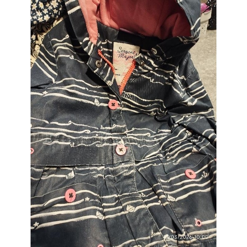 Parka sergent bleu vague rose TAILLE 4a