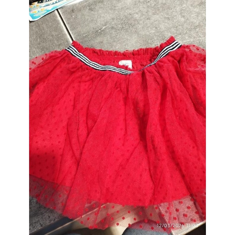 Jupe rouge pois petit bateau  TAILLE 4a