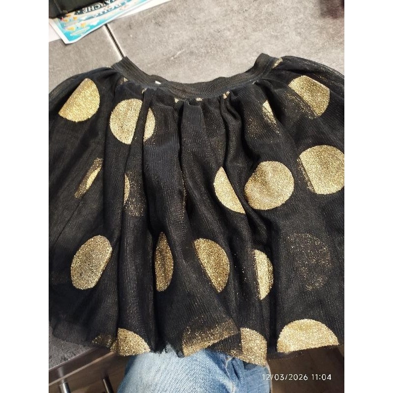 Jupe noir et points dorés orchestra 4 ans TAILLE 4a