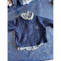 Pull avec chemise manches...