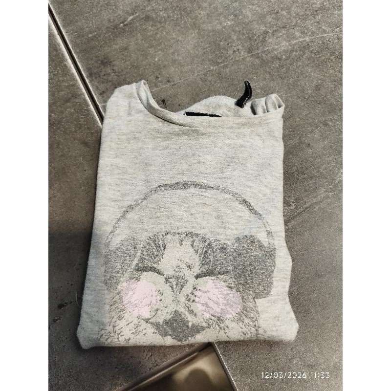 T shirt IKKS gris clair chat casque TAILLE 3a