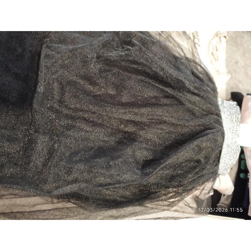 Jupe noir vollante disney élastique argenté  TAILLE 3a