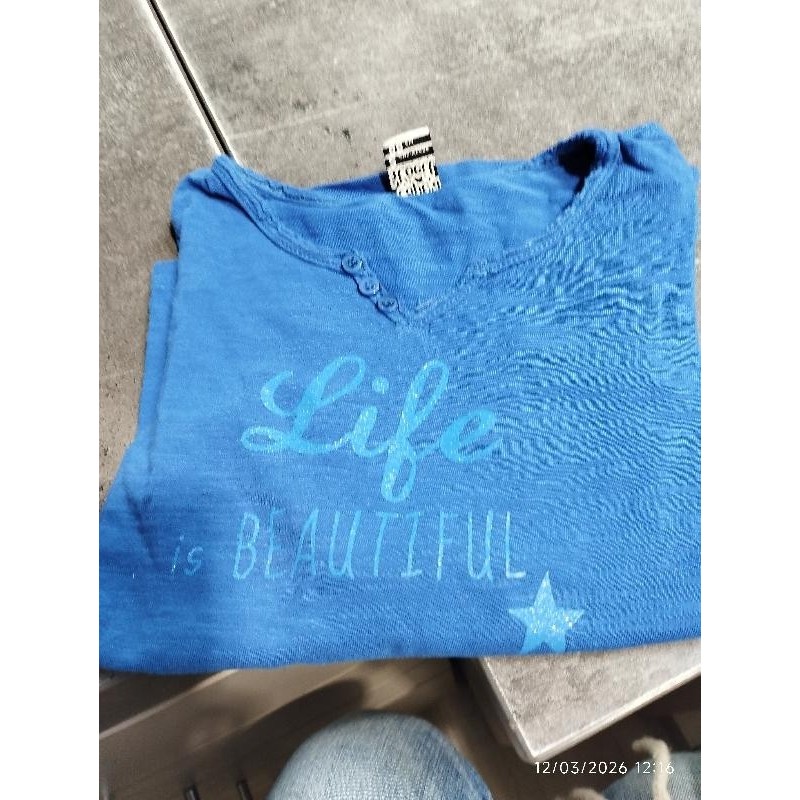 T shirt bleu électrique tap life TAILLE 2a