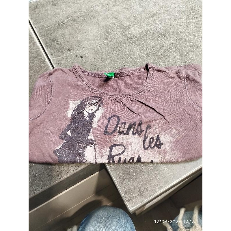 T shirt ml violet united colors TAILLE 2a