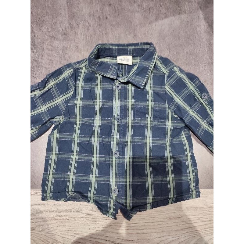 Chemise tape à l'oeil bleu et vert TAILLE 9 mois 