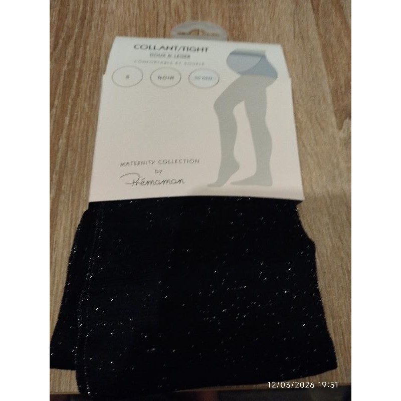 Collant mater neuf noir pailleté  TAILLE S