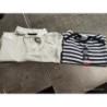 Lot 2 t-shirt ml lulu blanc et absorba rayé bleu blanc TAILLE 12 mois