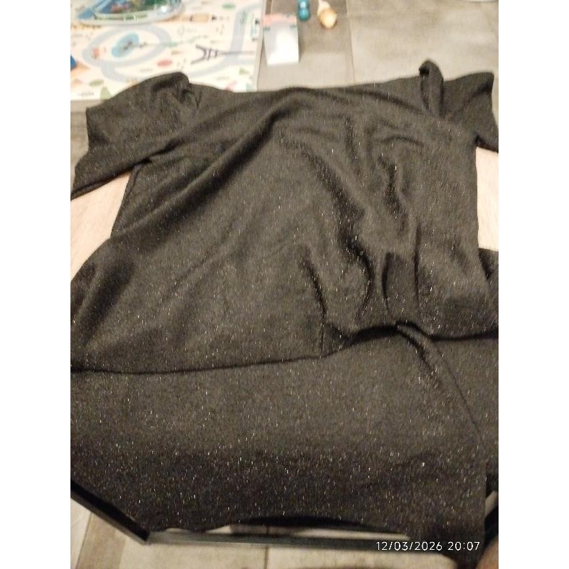 Robe mater noir pailleté Vertbaudet dos échancré  TAILLE 34-36