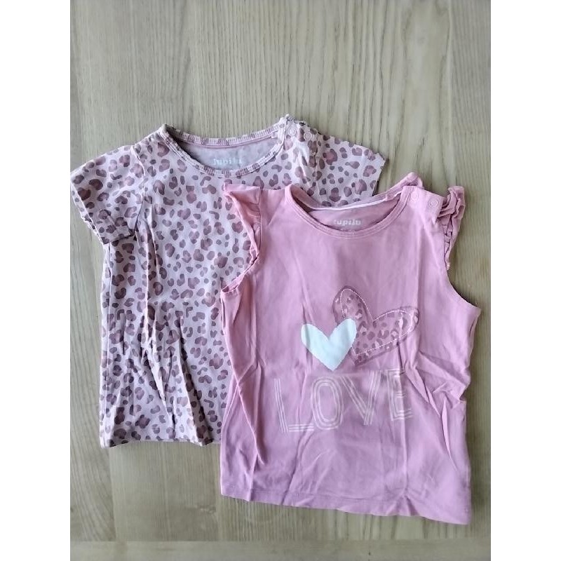 Lot 2 t-shirts roses léopard Lupilu 2/3 ans TAILLE 2-3 ans