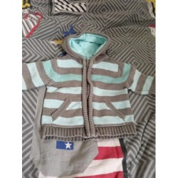 Veste sweat a capuche rayé...