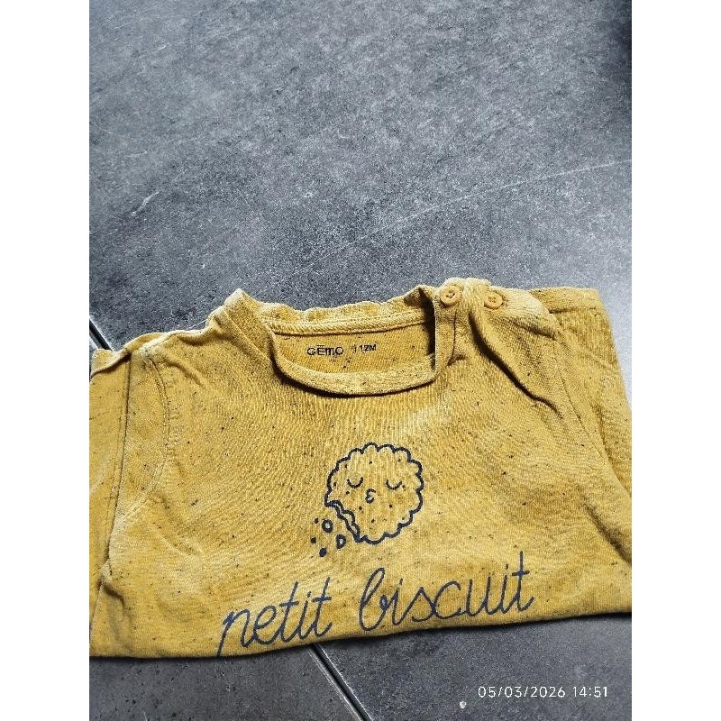 T shirt ml gemo jaune TAILLE 12 mois