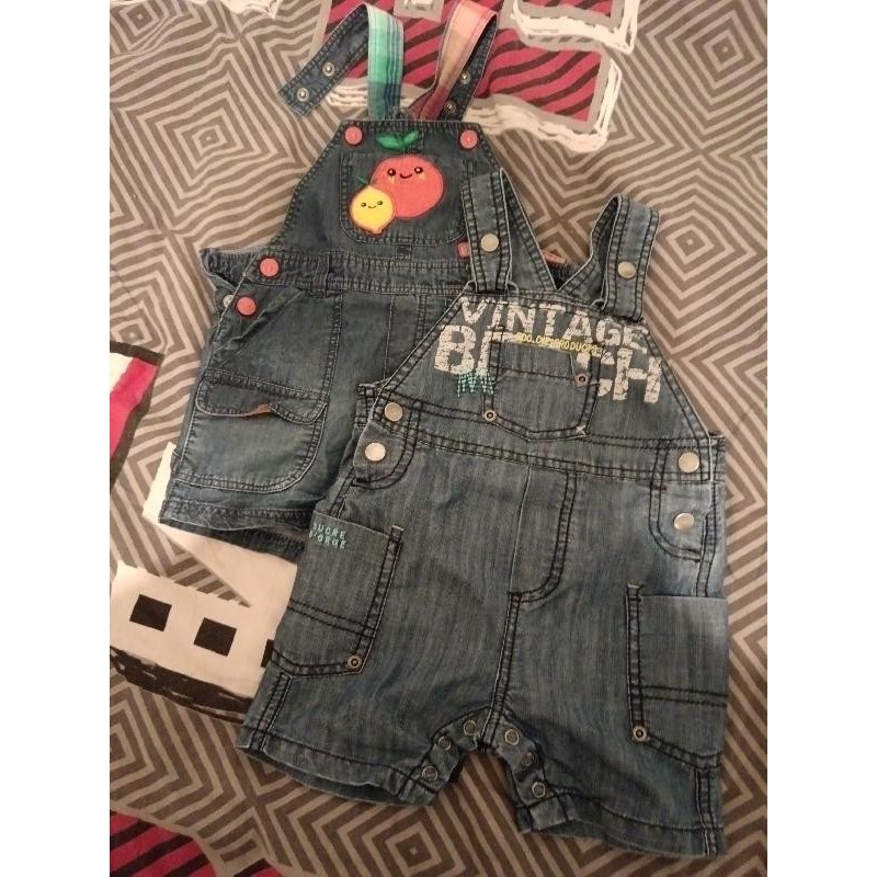 Lot de 2 salopettes été  TAILLE 1 an