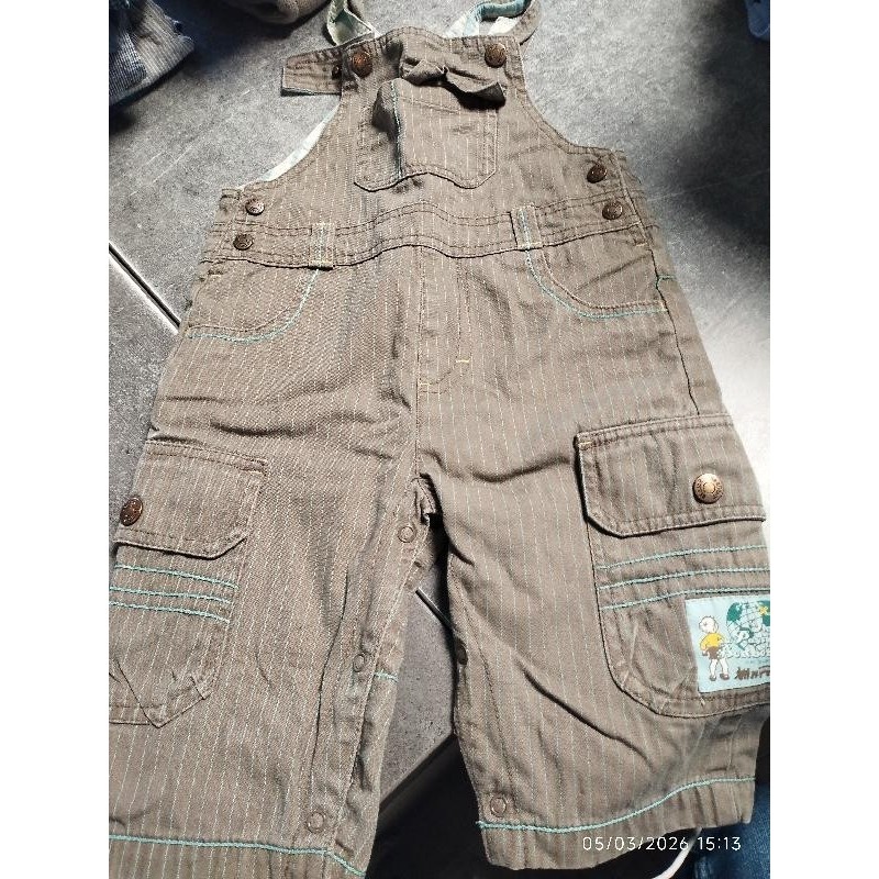 Salopette marron et rayée sergent major TAILLE 12 mois