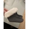 Chaussons gris fourrure blanche , obaibi 6/12 mois  TAILLE 6/12 mois 